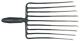 Steingabel 9,Zinken-L.330mm m.Federdülle,o.Stiel Stahl,rot-silber lack.KRUMPHOLZ