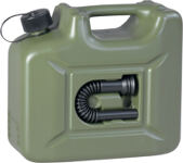 Kraftstoffkanister HD-PE oliv, Inhalt 10l, integriertes schwarzes Auslaufrohr
