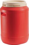 Batteriefass 60l HD-PE reinorange (Deckel hellelfenbein) m.Griffmulden WEMAS