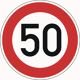 Verkehrszeichen VZ 274-50 Höchstgeschwindigkeit 50 km/h D.600 mmx2mm Ronde RA2