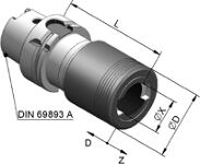 Schnellwechselfutter GSA M3-M12 DIN69893-A HSK-A63