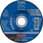 Schruppscheibe CERAMIC SGP STEELOX D125xS7mm gekr.STA Bohr.22,23mm PFERD