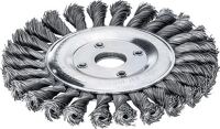Zopfrundbürste D.115mm Bohr.Drahtstärke 0,5mm STA 14mm 12500min-¹ LESSMANN