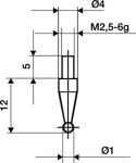 Messeins.D.3mm KGL M2,5 STA z.Messuhren KÄFER