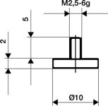 Messeins.D.10mm plan M2,5 HM z.Messuhren KÄFER