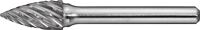 Frässtift SPG Special Steel D.6mm Kopf-L.16mm Schaft-D.6mm HM Verz.Kreuz PROMAT