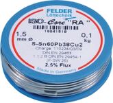 Lötdraht ISO-Core® RA 1,5mm 100g S-Sn60Pb39Cu1 FELDER