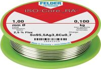 Lötdraht ISO-Core® RA 1mm 100g Sn95,5Ag3,8Cu0,7 FELDER