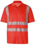 KÜBLER REFLECTIQ Polo-Shirt, PSA 2, warnrot, 50% Baumwolle/50% Polyester, ca. 180 g/m², EN ISO 20471, Art.5042 8227-54  