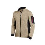 FHB Herren-Strickfleece-Jacke CHRISTOPH  beige/schwarz, Art. 795/95, Fb. 1320, 100% Polyester, 280 g/qm Strickfleece,  