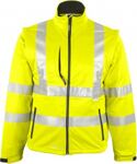 Warnschutz-Softshell-Jacke LANGEOOG-2 gelb, Nr. 8060G, abtrennbare Ärmel EN 20471-3  