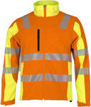 Montana Warnschutz-Softshelljacke "Robin", orange/gelb, Struktur-Reflexstreifen