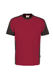 Hakro T-Shirt Contrast weinrot/anthrazit,  Art. 290-17, 50% Baumwolle/50% Polyester, 160 g/m², Industriewäsche EN ISO 15797,  