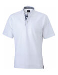 Polo-Shirt weiß/navy/weiß, Art. JN964