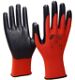 Nitras Nylon-Handschuhe 3510-ROT, Gr. 7 Feinstrick rot m. Nitrilschaumbeschichtung schwarz   