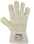 Schweinsnarbenleder-Handschuhe ADLER 5 Stoff+Stulpe: beige, EN388/420-Kat.II, Level 3122   