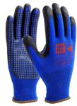 Acryl-Strickhandschuhe NI-THERMO, blau, Gr. 11 Nitrilschaum schwarz mit blauen Noppen,  Wärmeschutz bis 150°C, Nr.31791  