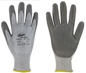 Schnittschutz-Handschuhe 3715, Gr. 8 mit Glasfaserverstärkung, graue PU-Beschichtung Schnittschutzstufe 5, Level 4543C  