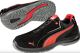 PUMA Si.-Schuh Touring Black Suede Low S3 ESD SRC Art.64.344.0, schwarz/rot, Veloursleder,  Fiberglaskappe, metallfreier Druchtrittschutz  