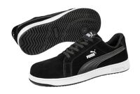 PUMA Si.-Schuh ICONIC black low S1PL ESD Art.64.001.0, Veloursleder, Fiberglaskappe flexibler FAP®-Durchtrittschutz  