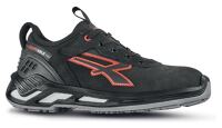 U-POWER Si.-Schuh TUCKER ESD,  halb, schwarz/rot, Lycra-Kragen, Infinergy®-Dämpfung, EN ISO 20345-S3  