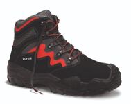 ELTEN Si.-Schuh MICK black-red Mid ESD S3S Art. 763851, Stahlkappe, PU Überkappe Veloursleder/Textilmaterial, EN ISO 20345 S3S  