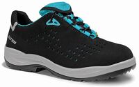 ELTEN Da.-Si.-Schuh IMPULSE Lady Aqua Low Art. 74811, halb, schwarz/hellblau, ESD Schnellverschluss, lederfrei, EN ISO 20345-S1P,   